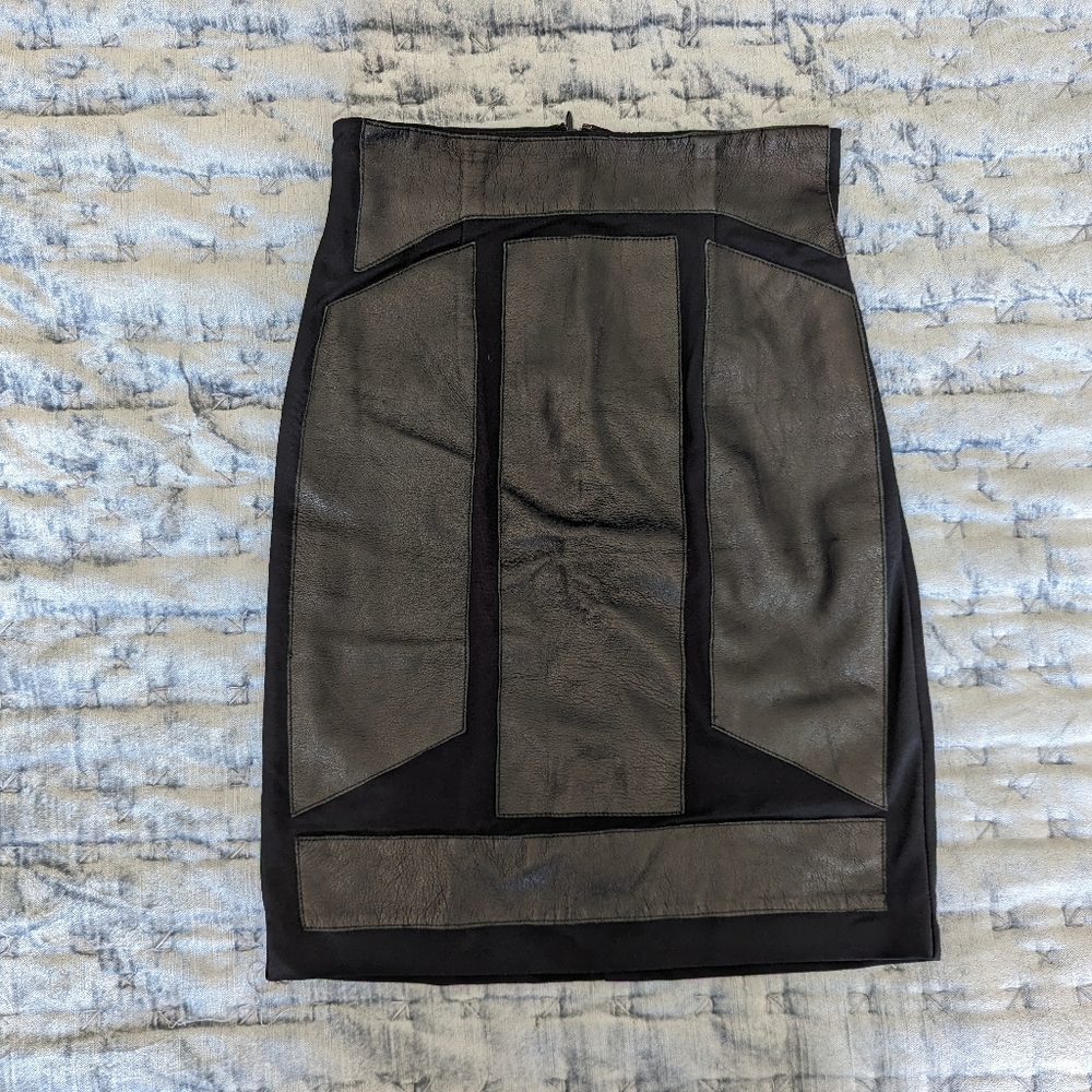 Nicole Miller Artelier leather pencil skirt - black - size 4
